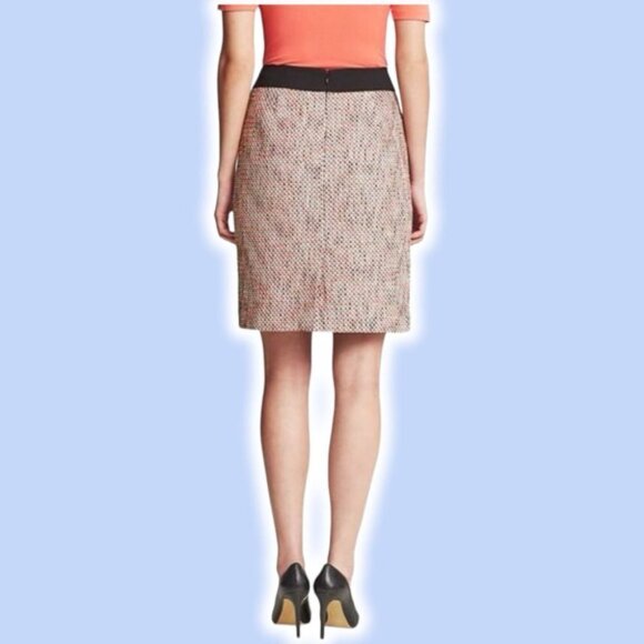 Banana Republic Woven Blood Orange Tweed Pencil Skirt Size 0 Petite - Picture 2 of 6